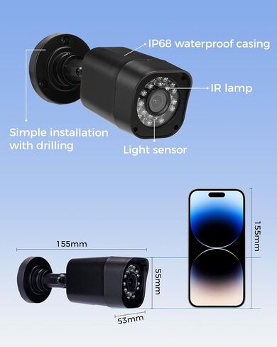 1080P Wired Security Camera, Add-on CCTV Cam for Surveillance DVR in Kuwait