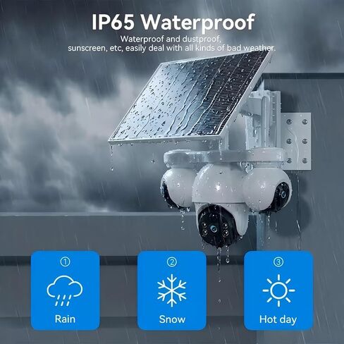 XIAOVV 8MP Triple Lens Triple Screen Solar Security Camera Wireless Outdoor in Kuwait