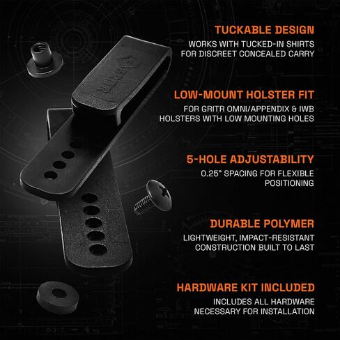 GRITR Tuckable IWB Holster Belt Clips for 1.5"-1.75" Belts, 2-Pack in Kuwait