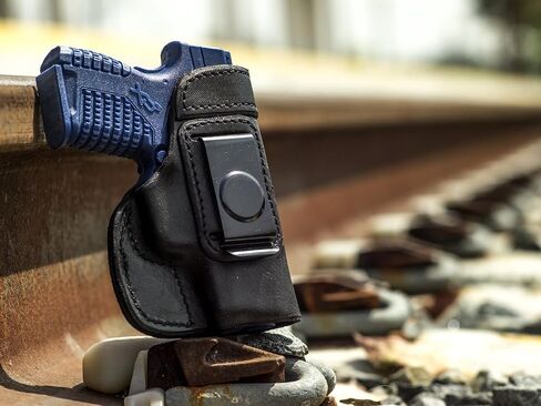 OUTBAGS USA LS2 Full Grain Heavy Leather IWB Holster for Springfield Armory XDs with Crimson Trace Laser 3.3" 9mm & .45ACP - Concealed Carry Gun Holster Handcrafted in USA in Kuwait