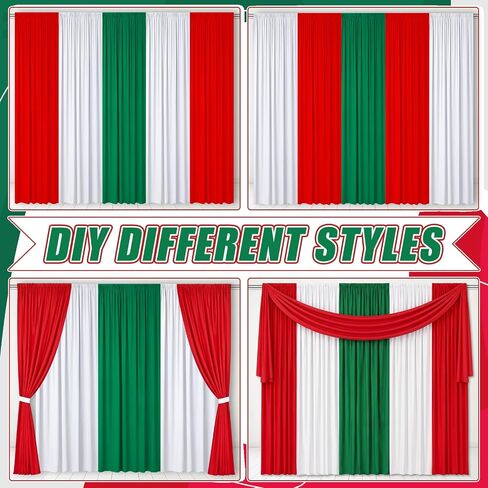 Hahafelt 5 Pcs Mexican Independence Day Backdrop 6.5 x 9.5 ft Curtain in Kuwait