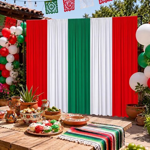 Hahafelt 5 Pcs Mexican Independence Day Backdrop 6.5 x 9.5 ft Curtain in Kuwait