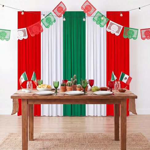 Hahafelt 5 Pcs Mexican Independence Day Backdrop 6.5 x 9.5 ft Curtain in Kuwait