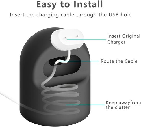 Charging Stand Dock for Fitbit Air, Silicone Charger Holder with Cable Management,Stable Desk Support Charging Base for Fitbit Air (Cable is not Included)-Black in Kuwait