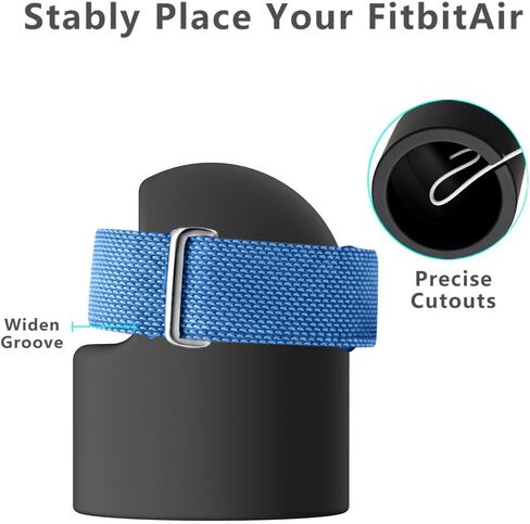 Charging Stand Dock for Fitbit Air, Silicone Charger Holder with Cable Management,Stable Desk Support Charging Base for Fitbit Air (Cable is not Included)-Black in Kuwait
