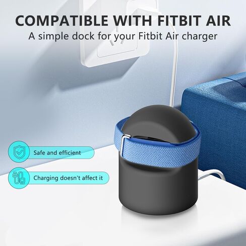 Charging Stand Dock for Fitbit Air, Silicone Charger Holder with Cable Management,Stable Desk Support Charging Base for Fitbit Air (Cable is not Included)-Black in Kuwait