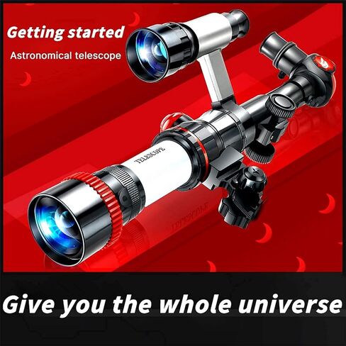 Telescope for Kids Adults Beginner 50mm Refractor Astronomy Telescope with Finder Scope & Tripod Multi-Powered Eyepiece Monocular for Watching Birdwatching Hunting Hiking Sightseeing Telescope (Silver in Kuwait
