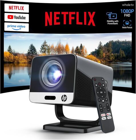 HP Projector Built-in Apps, USB-C Power Bank Compatible for Outdoor MC400 in Saudi Arabia