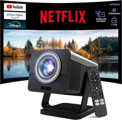 HP Projector Built-in Apps, USB-C Power Bank Compatible for Outdoor MC400 in Saudi Arabia