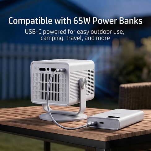 HP Projector Built-in Apps, USB-C Power Bank Compatible for Outdoor MC400 in Saudi Arabia