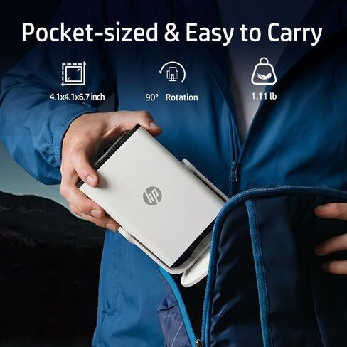 HP Projector Built-in Apps, USB-C Power Bank Compatible for Outdoor MC400 in Saudi Arabia