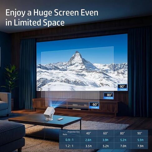 HP Projector Built-in Apps, USB-C Power Bank Compatible for Outdoor MC400 in Saudi Arabia