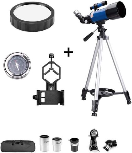 Refractor Telescope Telescope for Kids&Beginners 70mm Aperture 400mm Astronomical Telescope Portable Travel Telescope for Adult with Backpack Best Gift for Children (Blue Package C) in Kuwait