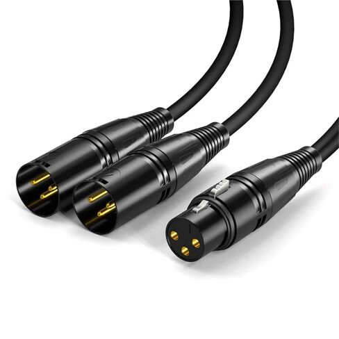 XLR 1 to 2 Audio Cable Female Male 0.5m 1m 2m 3 Meter 5m 8m(Female to 2 Male,3Meter) in Kuwait
