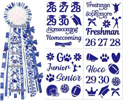 80 Pcs Blue Homecoming Mum Stickers Homecoming Mum Supplies in Kuwait