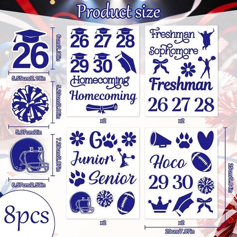 80 Pcs Blue Homecoming Mum Stickers Homecoming Mum Supplies in Kuwait