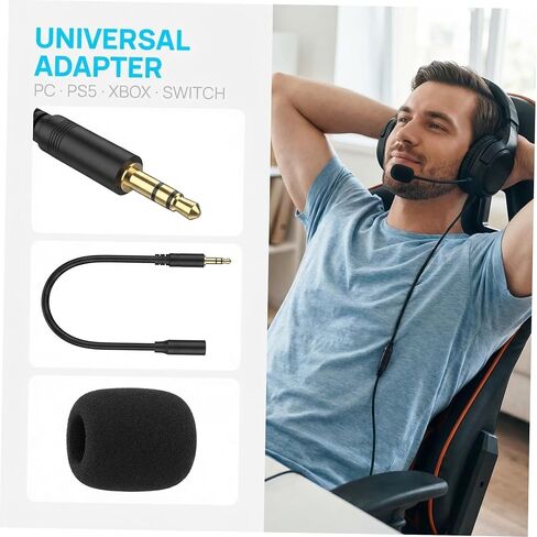 Gaming Headset Microphone Replacement Boom 3.5mm Detachable Wired 2pcs in Kuwait
