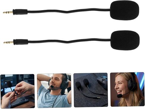 Gaming Headset Microphone Replacement Boom 3.5mm Detachable Wired 2pcs in Kuwait
