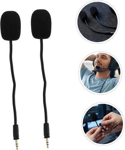 Gaming Headset Microphone Replacement Boom 3.5mm Detachable Wired 2pcs in Kuwait