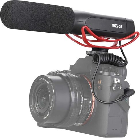 Meike MK-MP2 Camera Shotgun Microphone Uni-Directional Cardioid Condenser Photography Interview Video Mic Compatible with Sony Digital Camera Camcorder with Standard 3.5mm Port in Kuwait