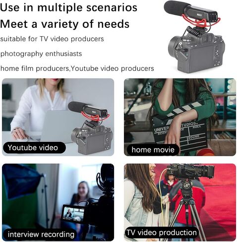 Meike MK-MP2 Camera Shotgun Microphone Uni-Directional Cardioid Condenser Photography Interview Video Mic Compatible with Sony Digital Camera Camcorder with Standard 3.5mm Port in Kuwait