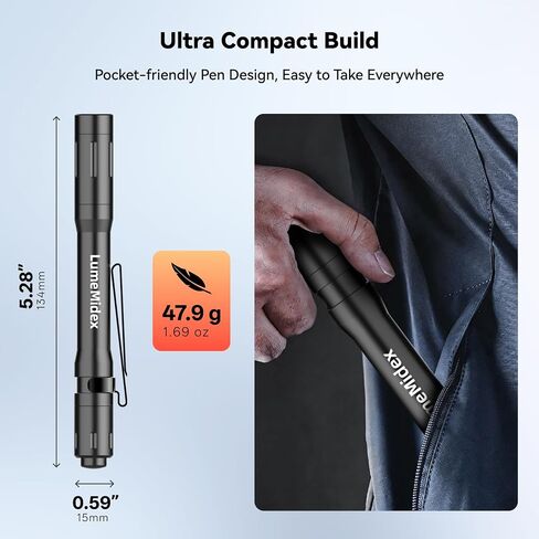 Pen Light Rechargeable Pocket EDC Flashlight, Handheld Penlights in Kuwait