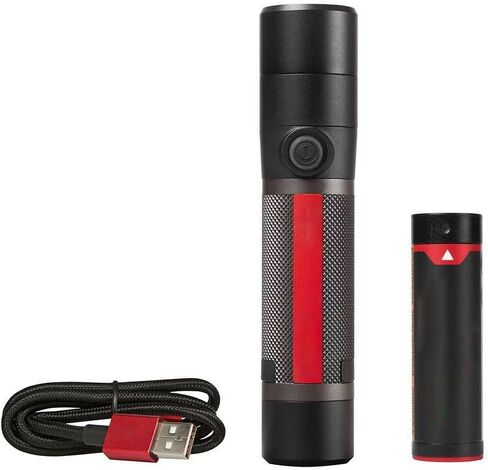 Fits Milwaukee 2160-21 800 Lumen USB Rechargeable LED Twist Focus Flashlight,flashlights Rechargeable, Red in Kuwait