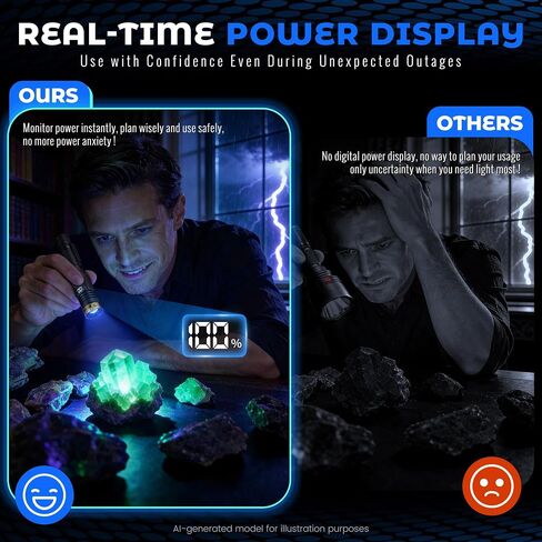 DARKBEAM 365nm UV Flashlight Rechargeable Black Light with LCD Display Clip in Kuwait
