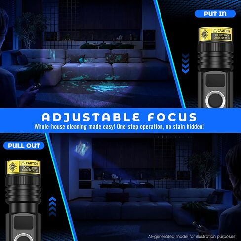 DARKBEAM 365nm UV Flashlight Rechargeable Black Light with LCD Display Clip in Kuwait