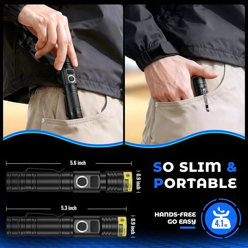 DARKBEAM 365nm UV Flashlight Rechargeable Black Light with LCD Display Clip in Kuwait
