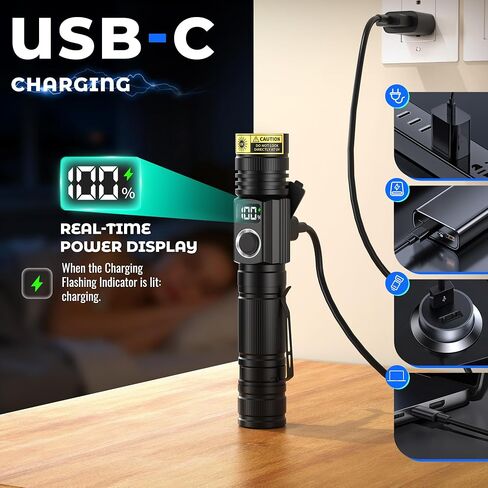 DARKBEAM 365nm UV Flashlight Rechargeable Black Light with LCD Display Clip in Kuwait