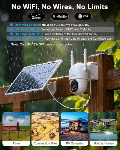 4G LTE Cellular Solar Security Camera Outdoor Wireless, No WiFi in Kuwait