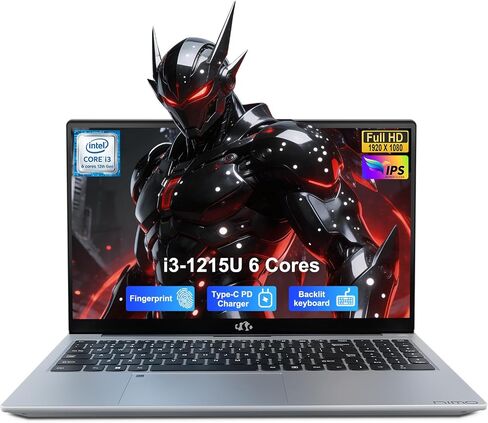 NIMO 15.6" FHD-IPS-Laptop, Intel i3-1215U 6 Cores 16GB RAM 512GB SSD (Beat R5 7520U, Up to 4.4 GHz) 65W Type-C Fingerprint Backlit Keyboard for Professionals & Students Office, Study & Travel Win 11 in Kuwait