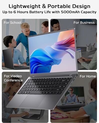 Laptop 16GB RAM 512GB SSD, Portable Lightweight Laptops with Pentium Gold 6500Y, 14 Inch FHD IPS Screen, USB 3.2, USB-C, HDMI, TF Card Slot, PC Laptop Computer Good for Business and Student in Kuwait