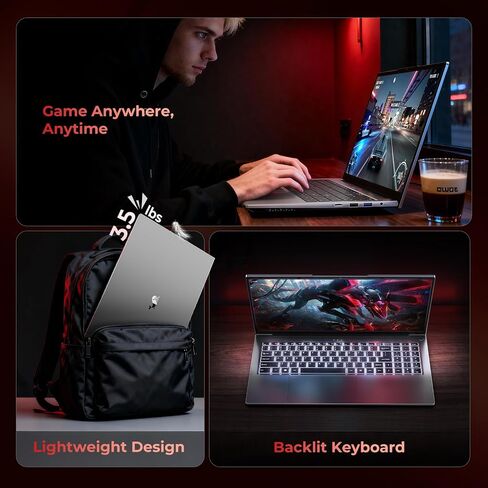 2026 15.6" FHD Gaming Laptop, AMD Ryzen 7 6800H(up to 4.7GHz), 24GB RAM, 1TB NVMe SSD, Windows 11 Pro Laptop Computer with Backlit Keyboard, 6 Ports for Gaming, Programming, Video Editing in Kuwait