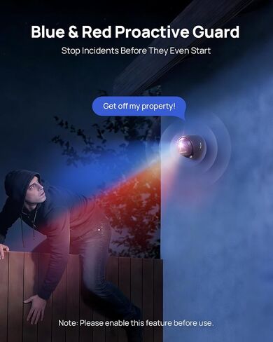 ANNKE 3K PoE Security Camera with Red & Blue Strobe Flash Light Alarm, IP67 in Kuwait