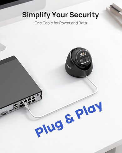 ANNKE 3K PoE Security Camera with Red & Blue Strobe Flash Light Alarm, IP67 in Kuwait