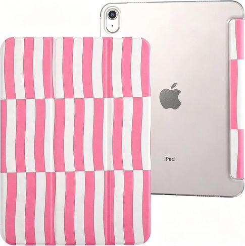 case for ipad 11th Generation11 Inch 2025 (A16 Chip) & 10th Gen 10.9 Inch 2022 - Slim Scratch-Resistant Hard PC Translucent Back Shell Smart,Cover Wake/Sleep Function, White Black Polka dot in Kuwait
