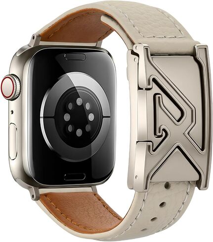 Genuine Leather Magnetic Band Compatible with Apple Watch 42mm 41mm 40mm 38mm 44mm 45mm 46mm 49mm for Women Men, Designer Replacement Strap for iWatch Series 11/10/9/8/7/6/5/4/3/2/1/Ultra/SE in Kuwait