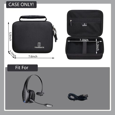 Tourmate Hard Storage Case for Necode Bluetooth Headset,Travel Case for Trucker Wireless Headset,Protective Hard Shell Portable Travel(Box for Sale) (Black) in Kuwait