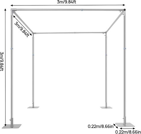 Backdrop Stand 9.84 x 9.84ft Adjustable Heavy Duty Metal Pipe and Drape Kit in Kuwait