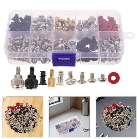 Veemoon 360pcs Computer Screws Assortment Kit for PC Motherboard and Cooling Fans with Plain Carbon Steel Material and Stable Fan Installation, for Power Supplies and Effortless Upgrades in Kuwait