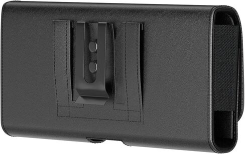 for Consumer Cellular Iris Connect 2 SN512CC / Speakeasy Smart Leather Feel Belt Clip Credit Card Black Pouch Case Phone Cover + Extreme Band in Kuwait