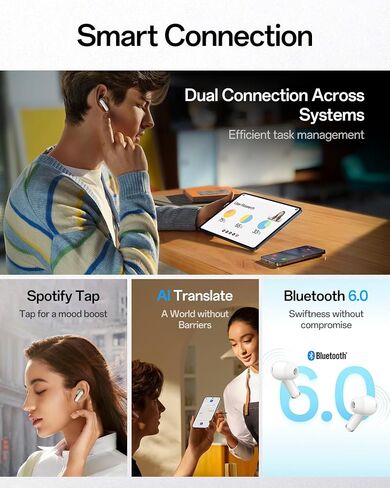 OPPO Enco Air5 Pro True Wireless Earbuds, Bluetooth 6.0 in-Ear Headphones Stereo, 55dB Active Noise Cancellation, Triple-Mic AI Clear Call, Hi-Res Audio, 54H Playtime, Deep Bass, IP55, Matte Black in Kuwait