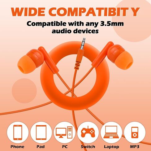 50 Pack Bulk Earbuds for Kids School Classroom Students Wired 3.5mm in Kuwait