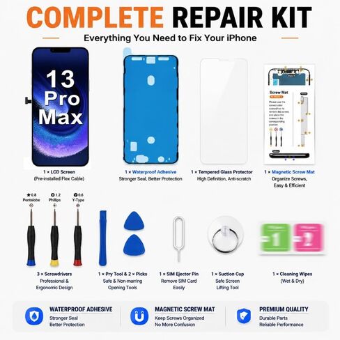 LMQ for iPhone 13 Pro Max Screen Replacement 6.7''LCD with Repair Tool Kits in Kuwait
