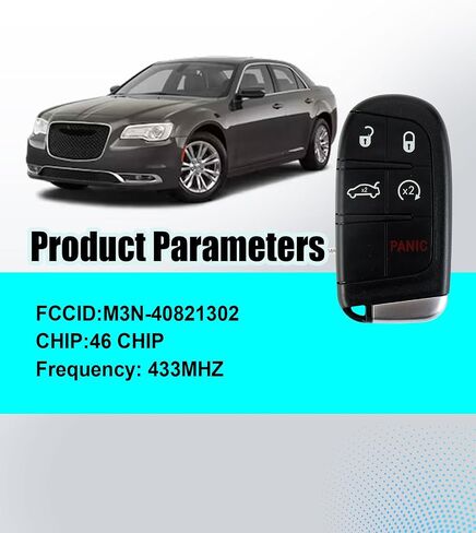 Smart Car Key Fob DIY Kit Replacement for Chrysler 300 Dodge Charger 2011-2018 Challenger 2018 Dart 2013-2016 Dodge Journey 2011-2019 46 Chip M3N-40821302 in Kuwait