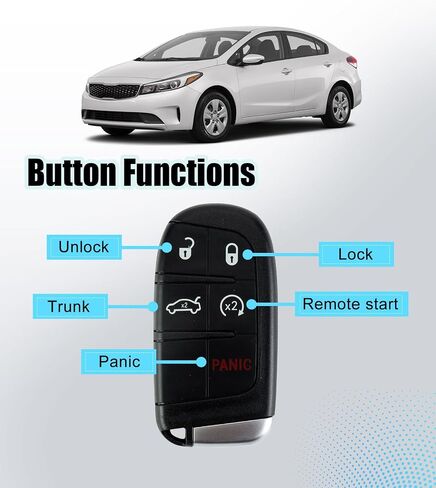 Smart Car Key Fob DIY Kit Replacement for Chrysler 300 Dodge Charger 2011-2018 Challenger 2018 Dart 2013-2016 Dodge Journey 2011-2019 46 Chip M3N-40821302 in Kuwait