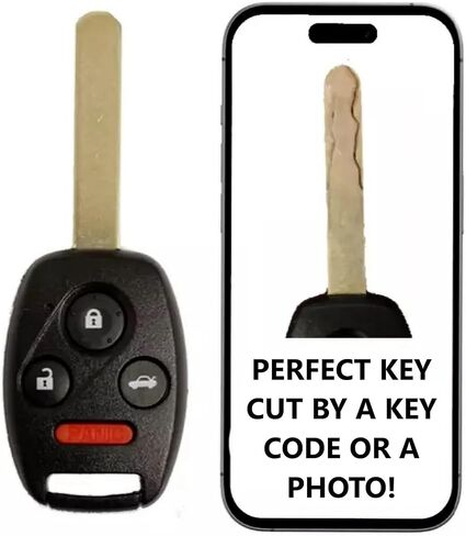 Key Cut Service + 4 Button Remote Keyless Entry Replacement for Honda Accord, Pilot 2008 - 2015 FCC ID: KR55WK49308 in Kuwait