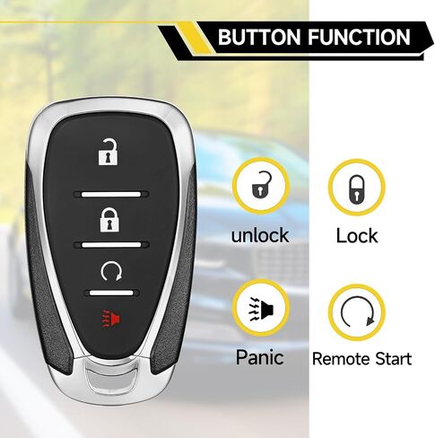 2 Pcs Key Fob Replacement Fits for Chevy Equinox 2018-2024 Bolt 2017-2022 Trax 2017-2020 Sonic 2018-2020 Volt 2016-2019 Smart Car Keyless Entry Remote Control Remote HYQ4AA HYQ4AS 315Mhz in Kuwait
